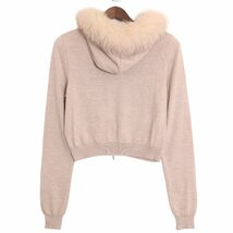 FOXEY フォクシー グレー 37438 LITTLE PARKA リトルパーカーフォックスファー付き カシミヤ ニット パーカー 40 レディース_画像5