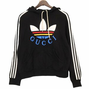 GUCCI グッチ ×アディダス ブラック 692107 パーカー ブラック S トップス コットン メンズ 中古