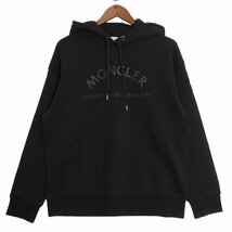 MONCLER モンクレール 23年製 ブラック FELPA CON CAPPUCCIO ロゴ パーカー ブラック M トップス コットン メンズ 中古_画像2