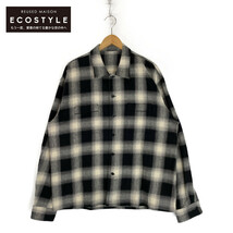 Maison Kinema メゾンキネマ KNM-22AW-SH09 22AW L/S OMBRE CHECK SHIRT ブラック×ホワイト L トップス コットン メンズ 中古_画像1