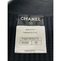 美品/国内正規/ CHANEL シャネル P46072K05779 化繊コットン ノースリーブニットチュニック トップス 34 ブラック レディース_画像4