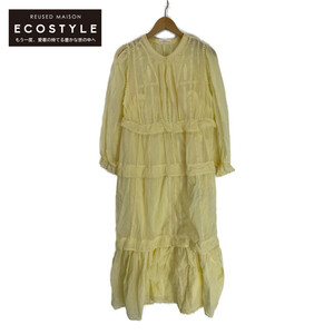 ISABEL MARANT イザベルマラン イエロー vintage lace dress ワンピース イエロー 42 ワンピース コットン レディース 中古