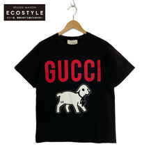 国内正規/ GUCCI グッチ 565806-XJBTV グッチラム オーバーサイズ 半袖Tシャツ/ トップス XS ブラック メンズ_画像1