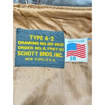 SCHOTT ショット 30-1415 TYPE-A2 BROS社製 レザー ジャケット 38 ブラウン メンズ_画像4