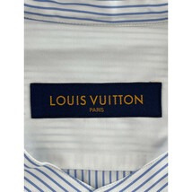 LOUIS VUITTON ルイヴィトン ホワイト ブルー RM181 GEF HES82W バンドカラーストライプ長袖シャツ 4L メンズ_画像4