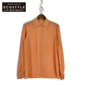 SAINT LAURENT PARIS サンローランパリ 21年製 669024 Orange Pussy Bow Detail Blouse 160／84Y レディース