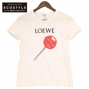 LOEWE ロエベ ホワイト 17153442107 ロリポップ キャンディ Tシャツ ホワイト M トップス コットン レディース 中古