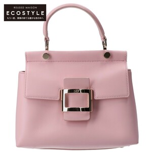 Roger Vivierroje vi vi esm-z leather Mini vi vu hippopotamus 2WAY shoulder bag handbag powder Pink Lady -s