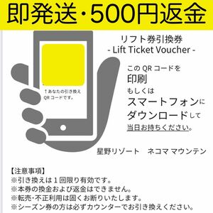 即発送ネコママウンテン1日券 大人 500円返金あり