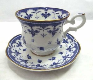 新品★Royal Bone China /ロイヤル ボーン チャイナ ◎Blue leaf /ブルーリーフ　カップ＆ソーサー