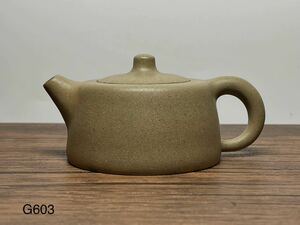 庄梅G603-60 中国美術　紫砂　紫泥　紫砂壺　急須　在銘　煎茶道具　茶器　時代物　古美術