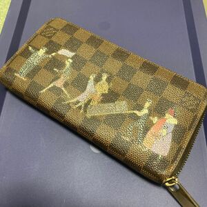 1スタ！　限定品 LOUIS VUITTON ルイヴィトン イリュストレ ダミエ エベヌ ジッピーウォレット　長財布　ラウンドファスナー 