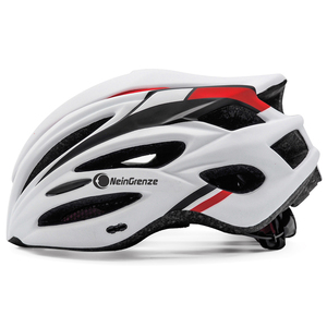 新品 自転車 ヘルメット大人用 ライト付き ロードバイク/サイクリング　超軽量 男女兼用 ヘルメット ホワイトxレッド