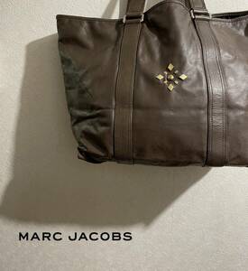 ◯ MARC JACOBS スタッズ レザー トート バッグ / マークジェイコブス ビーン スターバースト フラワー ブラウン 茶 Ladies Mens #Sirchive