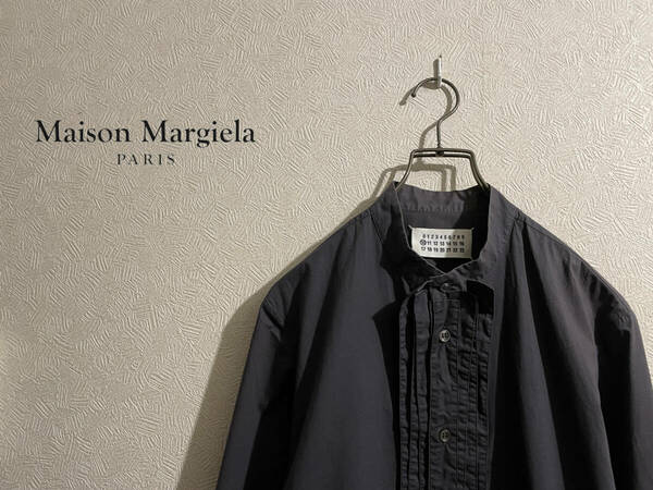 ◯ イタリア製 Maison Martin Malgiera 10 ランダム ブザム シャツ / メゾン マルタンマルジェラ スタンドカラー グレー 44 Mens #Sirchive