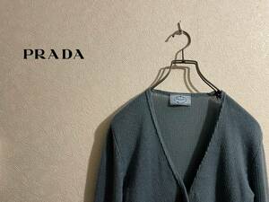 ◯ イタリア製 PRADA カシミア ニット カーディガン / プラダ ローゲージ ブルー グレー 38 Ladies #Sirchive