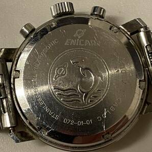 ENICAR エニカ ウルトラソニック 072-01-01 手巻き クロノグラフ ヴィンテージ 腕時計 の画像9