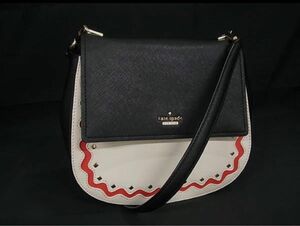 kate spade レザー クロスボディ ショルダーバッグ 斜め掛けかばん アイボリー系×ネイビー系 FC1318