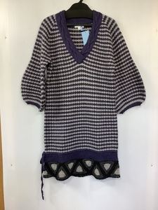  Arky gray . purple border knitted size M