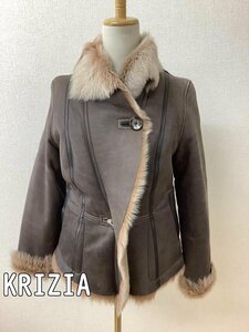 クリッツィア (KRIZIA) 訳あり格安 定価19万円 ムートンショートコート ブラウン サイズ40