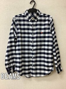 ビームス (BEAMS) ネイビーギンガム ボタンダウンシャツ サイズS