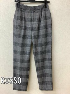 アーバンリサーチ (URBAN RESEARCH) ROSSO 黒白グレンチェック 厚手生地パンツ ウエストゴム サイズ36