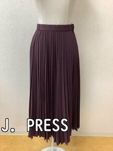 ジェイプレス (J. PRESS) 赤茶色プリーツスカート ウエストゴム サイズ7