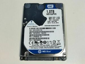 【使用時間12682時間】WD 1TB(1000GB) HDD WD10JPVX-16JC3T0 2.5インチ 9.5mm厚 CrystalDiskInfo正常判定【LPJ8】