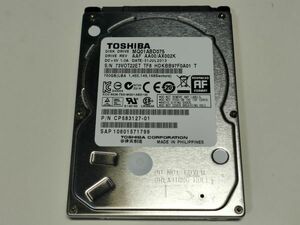 【ジャンク】東芝 750GB HDD MQ01ABD075 2.5インチ 9.5mm厚 CrystalDiskInfo注意判定【22ET】