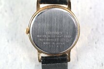 SEIKO セイコー クォーツ 腕時計 1N01-0DS0 白文字盤 ゴールド 黒 革ベルト レディース腕時計_画像6