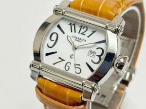 1円スタート / CHARRIOL GENEVE シャリオール Registered Model 03445 スクエア ブランド腕時計 