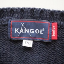 【人気】KANGOL/カンゴール ワンポイントロゴVネックセーター ネイビー サイズ170 ビッグシルエット/1162_画像6