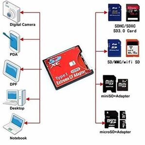 SDカード⇒ CFカード 変換アダプタ 1GB、2GB、4GB、8GB、32GB 64GB等メモリーカード コンパクトフラッシュの画像4