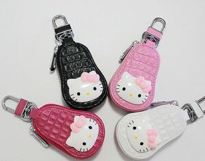  Hello Kitty key case Hello kitty key case automobile remote control key case leather zipper key cover .. pink 