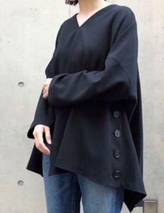 [ beautiful goods ]emf.rudo* sponge double Cross slit poncho pull over 