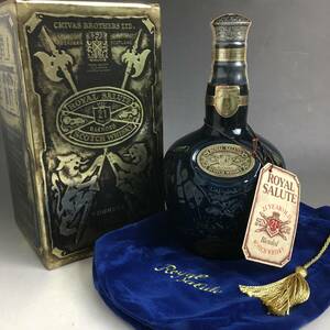 ut23/100 古酒 ROYAL SALUTE ロイヤルサルート 21years 青 陶器ボトル スコッチ ウイスキー 700ml 40度 箱・巾着袋付◆