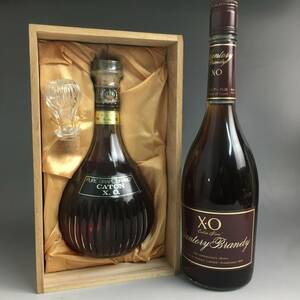 ut26/3 古酒 未開栓 ブランデー 二本まとめて SUNTRY BRANDY サントリー XO 720 40%/CATON カトン XO PURE GRAPE BRANDY 700ml 40%○