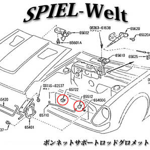 ◆ ボンネットサポートロッドグロメット＆クランプ ◆ フェアレディＺ S130Z 280ZX L型 【日産純正新品】の画像2