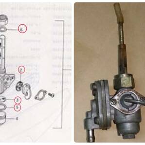SUZUKI ウルフ90/125 T90/T125 フューエルコック シールset 負圧ダイアフラム先端Oリング パッキンじわじわオーバーフローの原因 WOLFの画像3