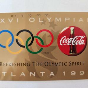テレホンカード コカコーラ Coca-Cola テレカ 1996 オリンピック 台紙付き！ 50度数 未使用/保管品の画像4