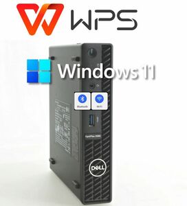 D472/Dell OptiPlex 3080Micro第10世代i5-10500T/M.2 NVME 256GB+HDD1TB/メモリ16GB(PC4-3200)/WIN11PRO/Office WPS/内蔵無線LAN+Bluetooth