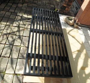 ### Nelson - bench Teak wood black/Old type###