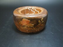 【逸】時代物 未使用保管品 　美品◆　加賀桐蒔絵灰皿 小サイズ②　本焼桐製◆_画像1