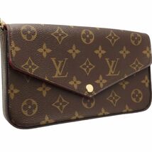 LOUIS VUITTON ルイヴィトン モノグラム ポシェットフェリーチェ M61276 ウォレットチェーン ブラウン/450272【中古】_画像2