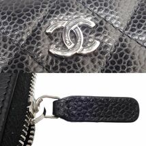 CHANEL シャネル マトラッセ クラシックジップコインパース AP0216 コインケース キャビアスキン ブラック/180331【中古】_画像6