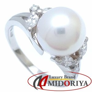 MIKIMOTO ミキモト パール リング 指輪 真珠9ミリ ダイヤモンド 12号 Pt900プラチナ/291432【中古】