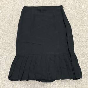 [ Prada ] стандарт внутри PRADA юбка боковой молния размер 36S искусственный шелк 100% чёрный цвет серия женский женский Италия производства 