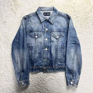 【美品】 ARMANI JEANR アルマーニ ジーンズ メンズ デニムジャケット インディゴ Lサイズ