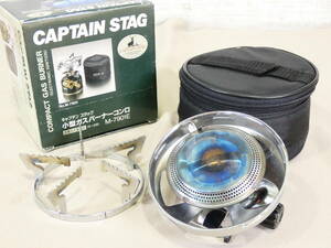 S) CAPTAIN STAG キャプテンスタッグ バーナー 小型ガスバーナーコンロ 圧電点火装置付 ケース付 M-7901E ※点火未確認 ジャンク＠60