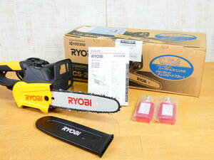 S) 美品！ 京セラ kyocera RYOBI リョービ 電気チェーンソー CS-2502 100V 有効切断長250mm 電動工具 ※箱傷みあり＠100(3)